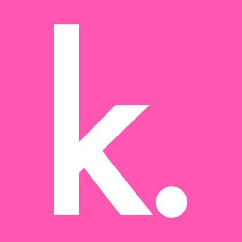Konnekt (A Curated Collection of Writings) Logo K. on Pink background