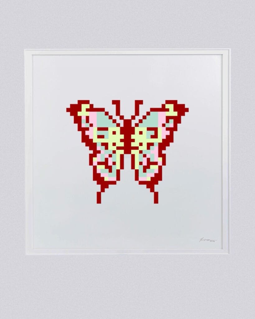 Red Generative Butterfly Art Print