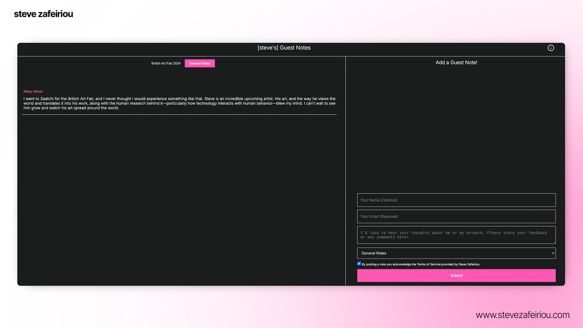 Digital Guest Book: Enhancing Art Exhibitions