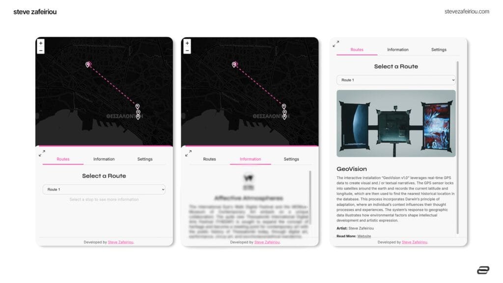 Plan Interactive Art Experience: Interactive Exhibition Guide App by Steve Zafeiriou / Mobile Responsivity