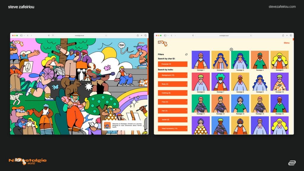 JavaScript Generative Art: Nostalgie World Generative Art Characters Collection