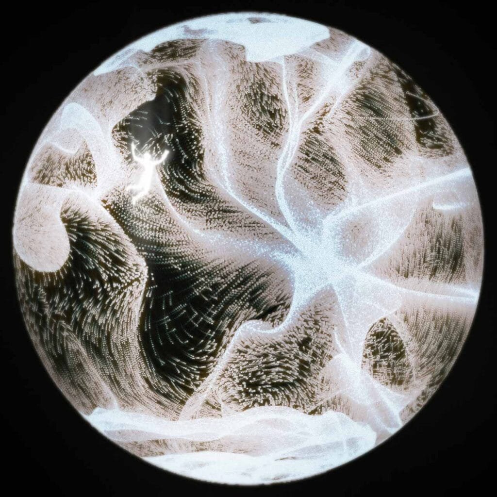 Spatial Existence, generative artwork by Steve Zafeiriou developed using Touchdesigner. Edition 4, phase i