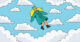 Nostalgie world generative universe illustration of the main character falling from the sky
