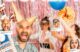 Audiovisual performance titled Qualia, cover image showing 3 people partying with digital AI effects